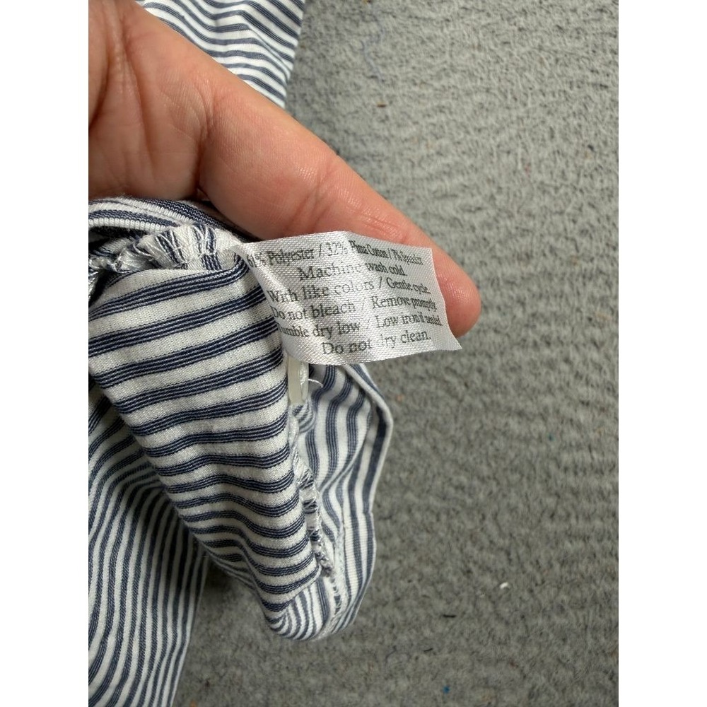 Criquet Polo Shirt Men Large White Striped Short Sleeve Performance Golf Stretch - Picture 4 of 9